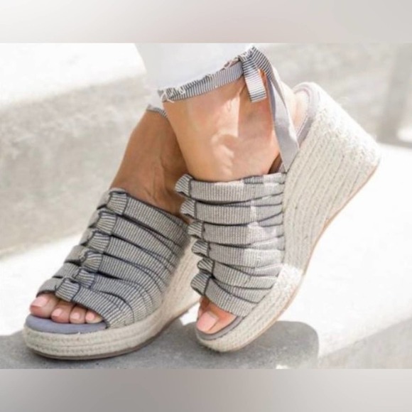 Cecelia New York Espadrille Platform Wedge Sandals Womens Size 6B - Picture 1 of 9